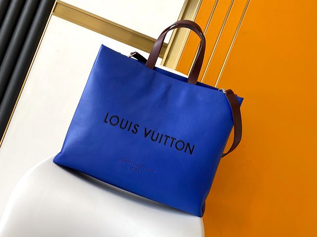 Louis vuitton origianl calfskin shopper bag m24457 blue