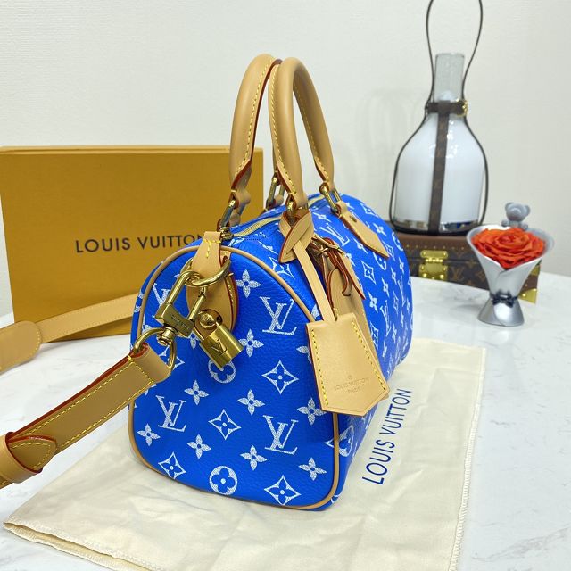 Louis vuitton original soft calfskin speedy P9 25 M24424 blue