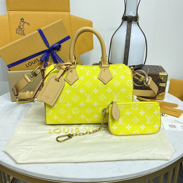 Louis vuitton original soft calfskin speedy P9 25 M24426 yellow