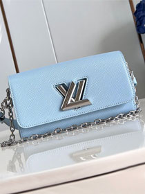 Louis vuitton original epi leather twist west M24566 light blue