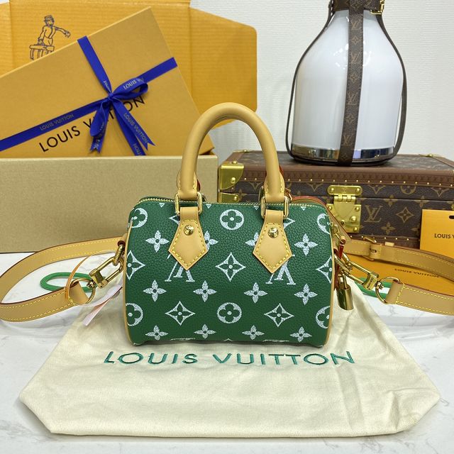 Louis vuitton original soft calfskin nano speedy 18 M24419 green