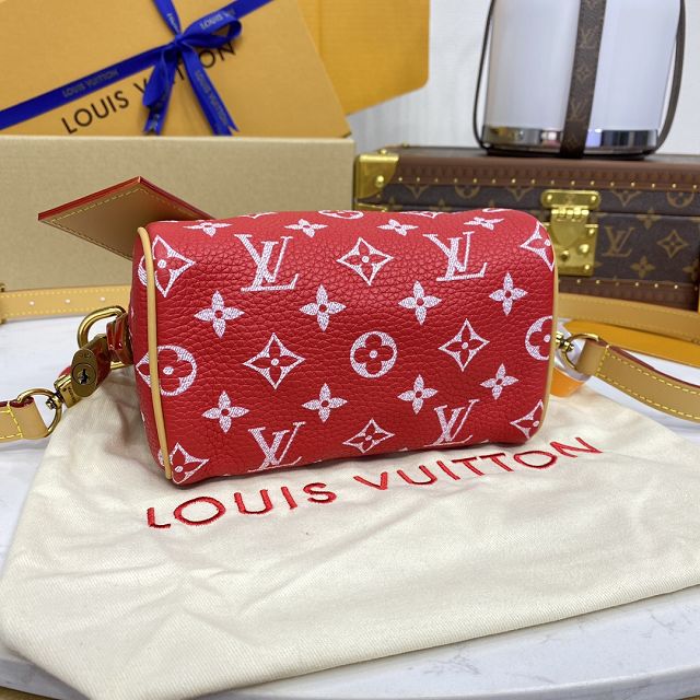 Louis vuitton original soft calfskin nano speedy 18 M24419 red