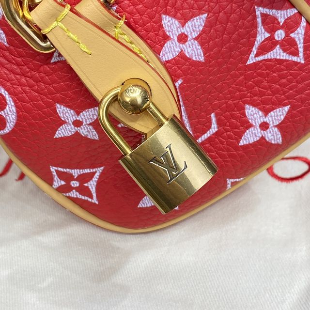 Louis vuitton original soft calfskin nano speedy 18 M24419 red