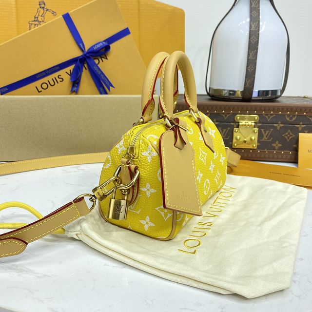 Louis vuitton original soft calfskin nano speedy 18 M24419 yellow