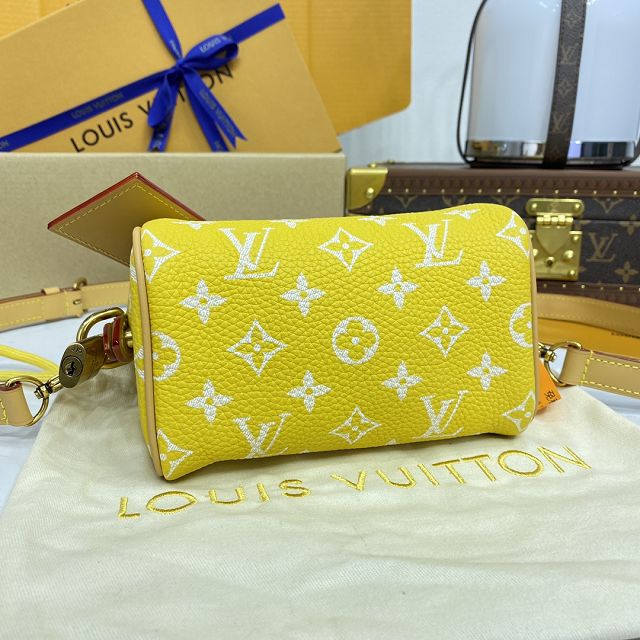 Louis vuitton original soft calfskin nano speedy 18 M24419 yellow