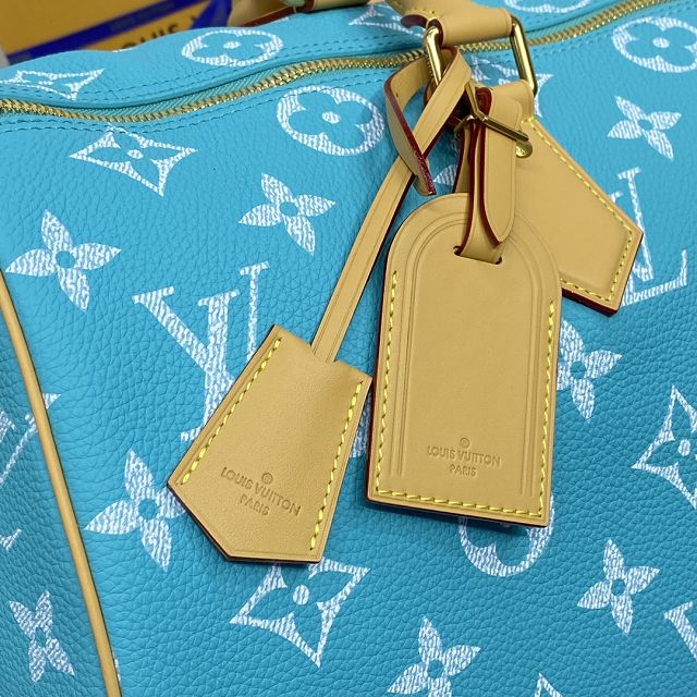 Louis vuitton original soft calfskin speedy P9 50 M11565 turquoise