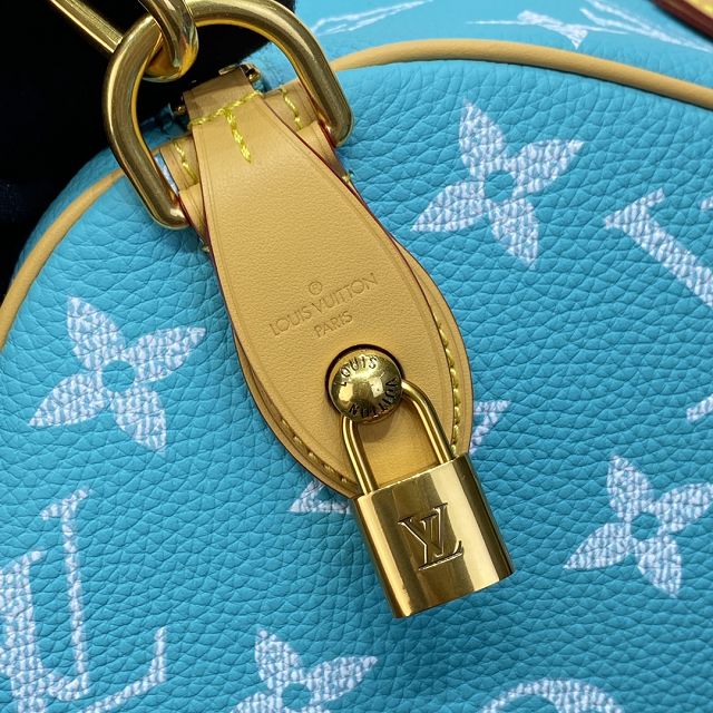 Louis vuitton original soft calfskin speedy P9 50 M11565 turquoise