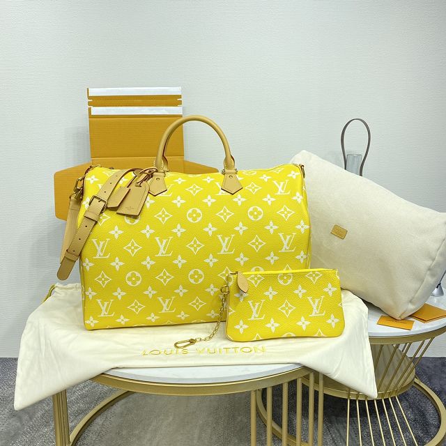 Louis vuitton original soft calfskin speedy P9 50 M11565 yellow	