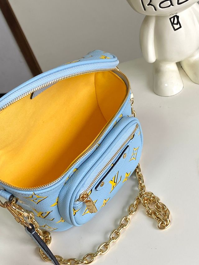 Louis vuitton original calfskin mini bumbag M83694 blue