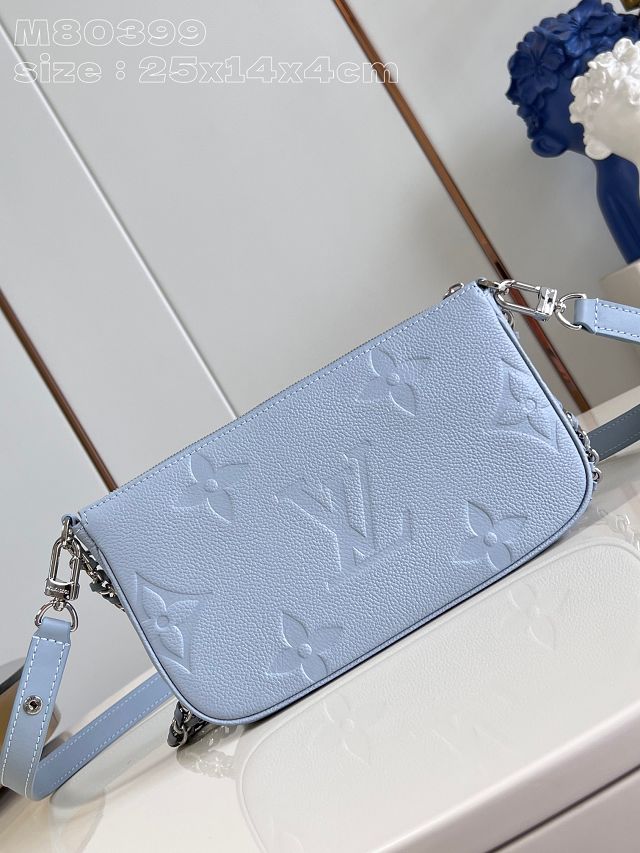 Louis vuitton original calfskin multi pochette M80399 light blue