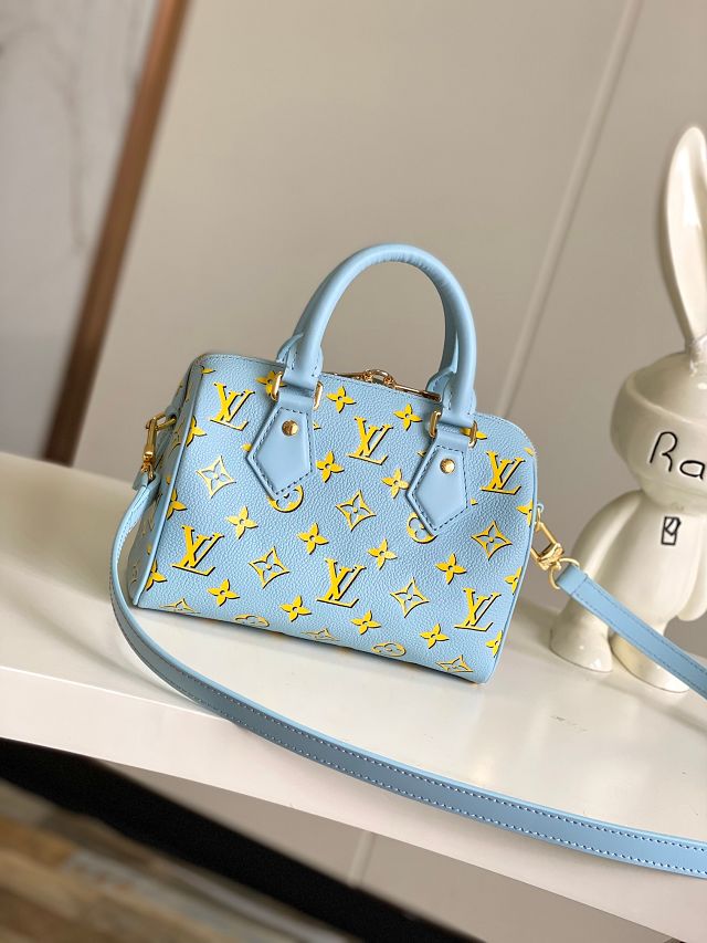 Louis vuitton original calfskin speedy 20 handbag M25454 blue