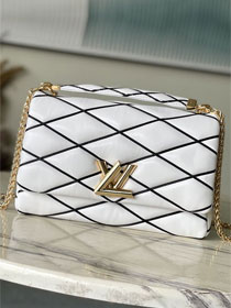 Louis vuitton original lambskin GO-14 handbag GM M23689 white