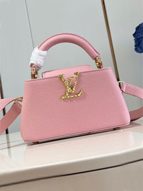 Louis vuitton original calfskin capucines east west mini M24671 pink