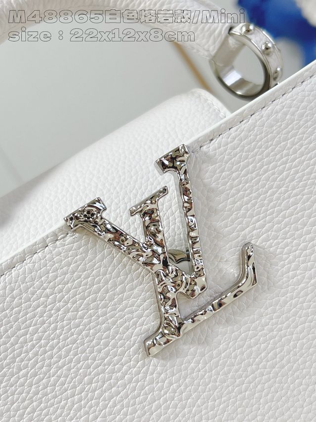 Louis vuitton original calfskin capucines east west mini M24671 white