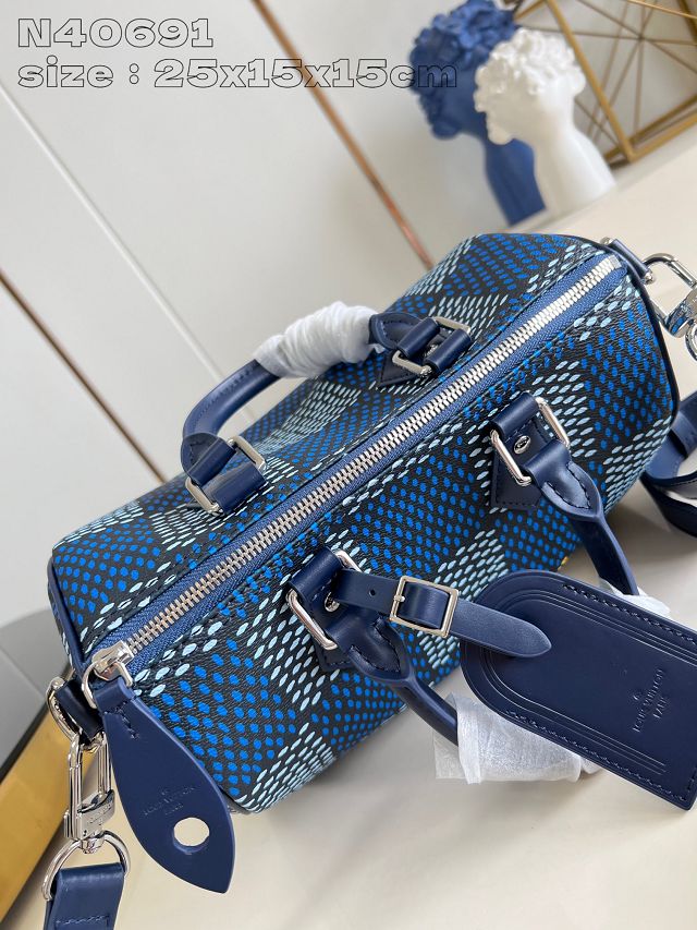 Louis vuitton original damier canvas speedy 25 N40691 blue