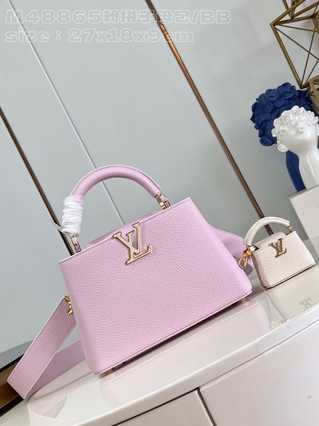 Louis vuitton original calfskin capucines BB handbag M24120 pink