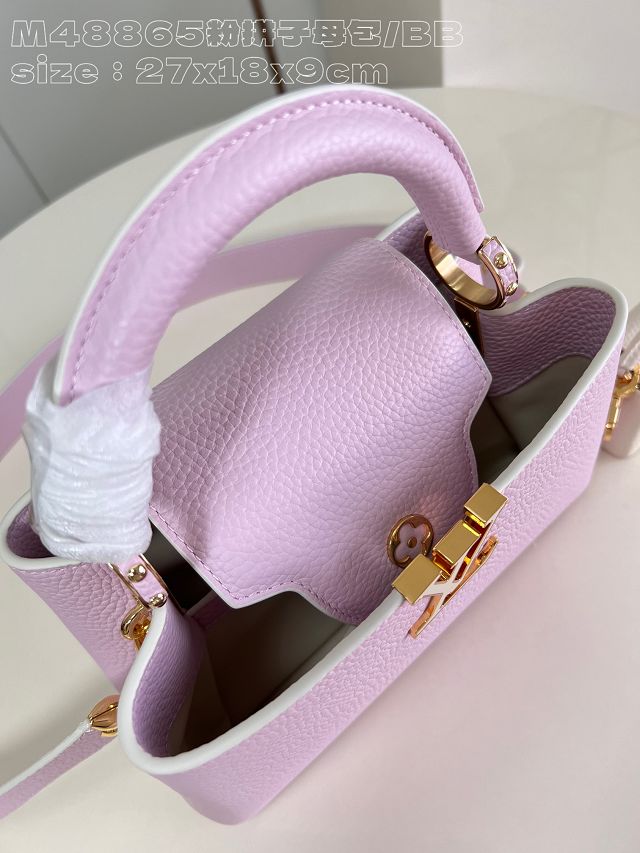 Louis vuitton original calfskin capucines BB handbag M24120 pink