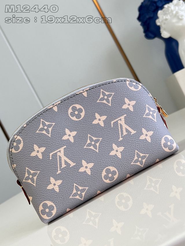 Louis vuitton original monogram canvas pochette cosmetique M12440 grey