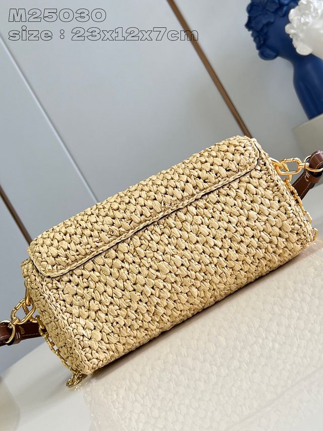 Louis vuitton original raffia twist west bag M25030 natural