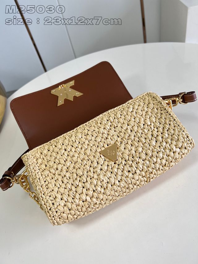 Louis vuitton original raffia twist west bag M25030 natural