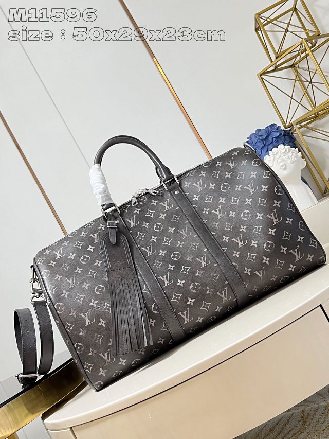 Louis vuitton original brushed calfskin keepall 50 M11596 black