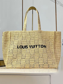 Louis vuitton original raffia summer shopper tote MM M25008 natural beige