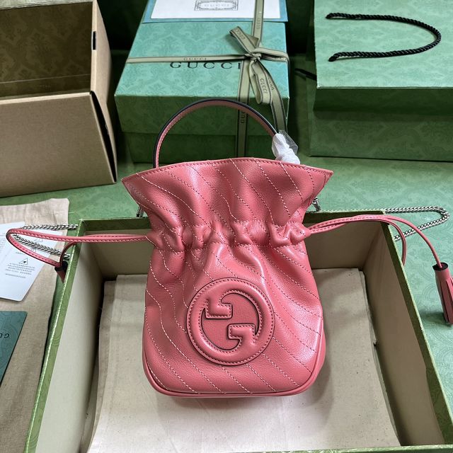 GG original calfskin blondie mini bucket bag 760313 pink