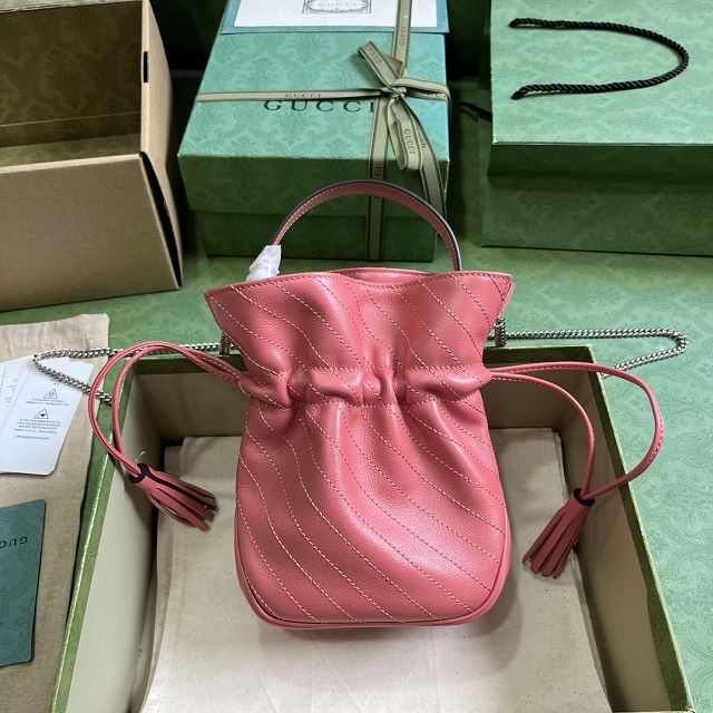 GG original calfskin blondie mini bucket bag 760313 pink