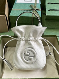 GG original calfskin blondie mini bucket bag 760313 white