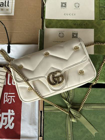 GG original calfskin marmont mini flap bag 768293 white