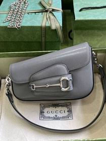 GG original calfskin horsebit 1955 mini shoulder bag 774209 grey