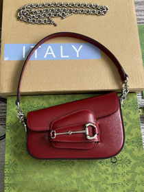 GG original calfskin horsebit 1955 mini shoulder bag 774209 red