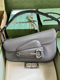 GG original calfskin horsebit 1955 small shoulder bag 764155 grey