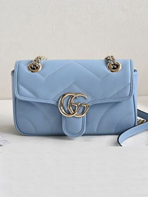 GG original calfskin marmont mini bag 446744 light blue