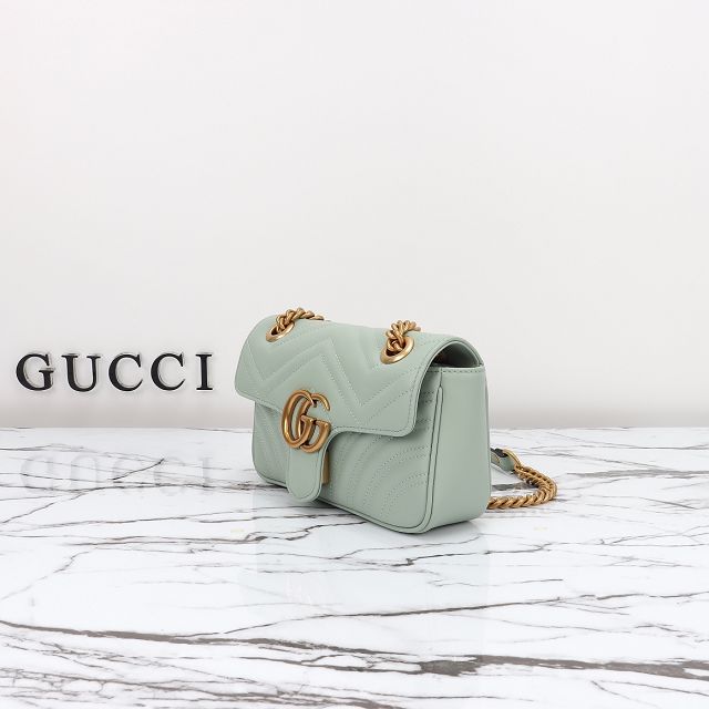 GG original calfskin marmont mini bag 446744 light green