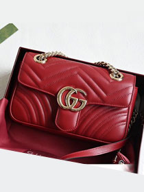 GG original calfskin marmont mini bag 446744 wine