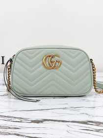 GG original calfskin marmont small shoulder bag 447632 light green