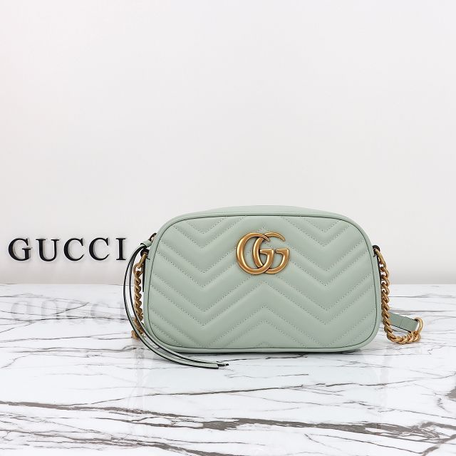 GG original calfskin marmont small shoulder bag 447632 light green