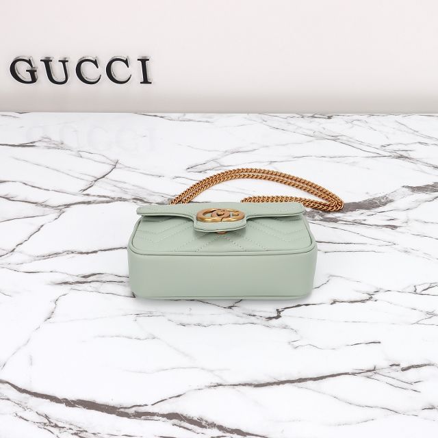 GG original calfskin marmont super mini bag 476433 light green