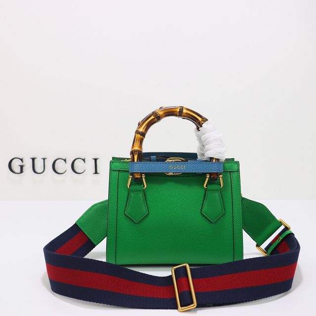 GG original calfskin diana mini tote bag 702732 green