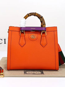 GG original calfskin diana small tote bag 702721 orange