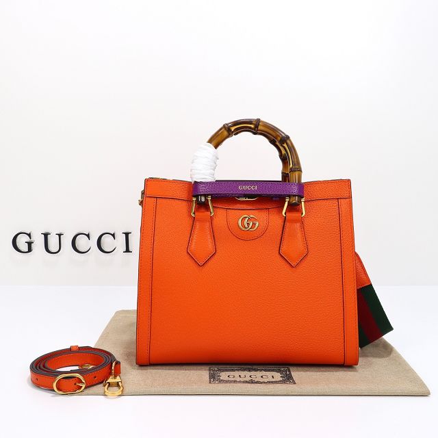 GG original calfskin diana small tote bag 702721 orange