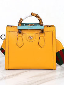 GG original calfskin diana small tote bag 702721 yellow