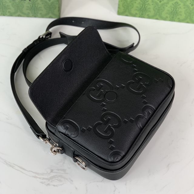 GG original calfskin jumbo GG small crossbody bag 794088 black