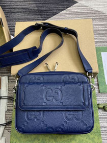 GG original calfskin jumbo GG small crossbody bag 794088 blue