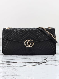 GG original calfskin marmont large shoulder bag 788371 black