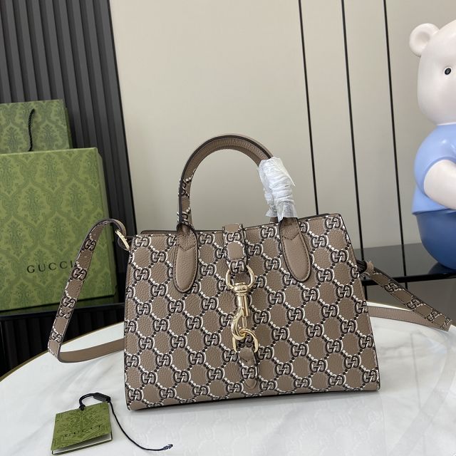 GG original calfskin small tote bag 795349 grey