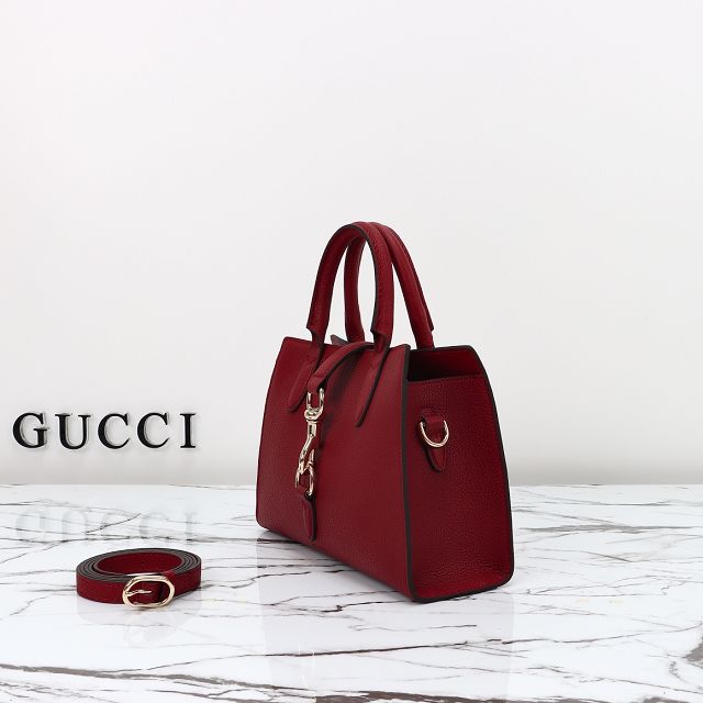 GG original calfskin small tote bag 795349 wine