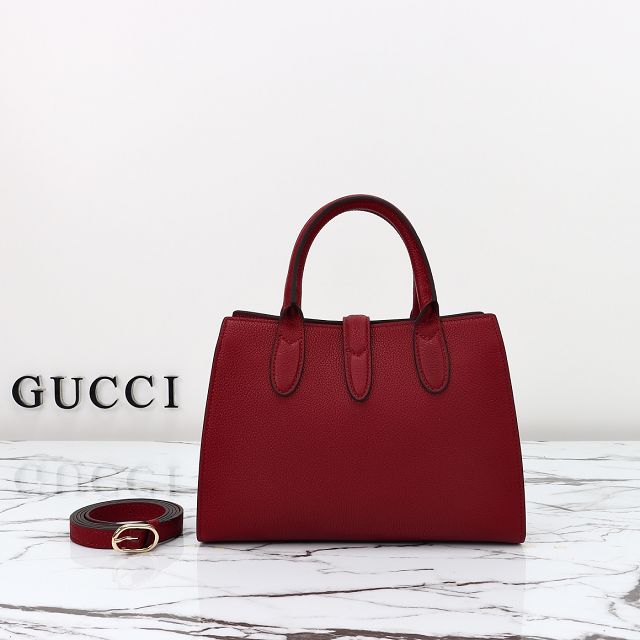 GG original calfskin small tote bag 795349 wine