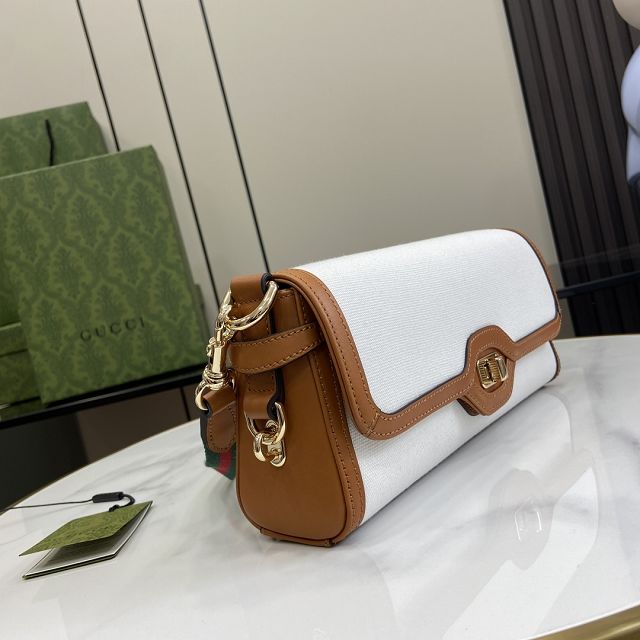 GG original canvas luce small shoulder bag 786027 white